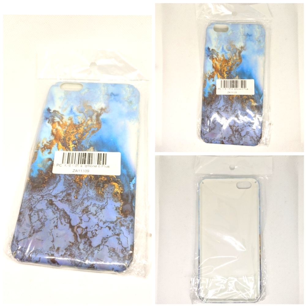 iPhone 6 Plus Marble Blue And Gold Case